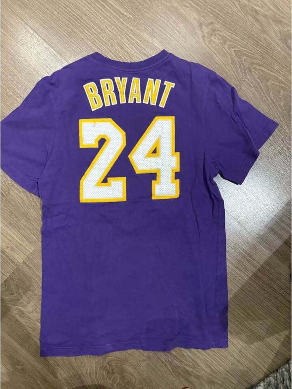 Adidas Los Angeles Lakers #24 Kobe Bryant purple net player t-shirt Adult Small